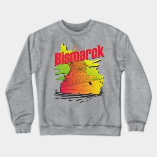 Battleship Bismarck Synthwave style Crewneck Sweatshirt